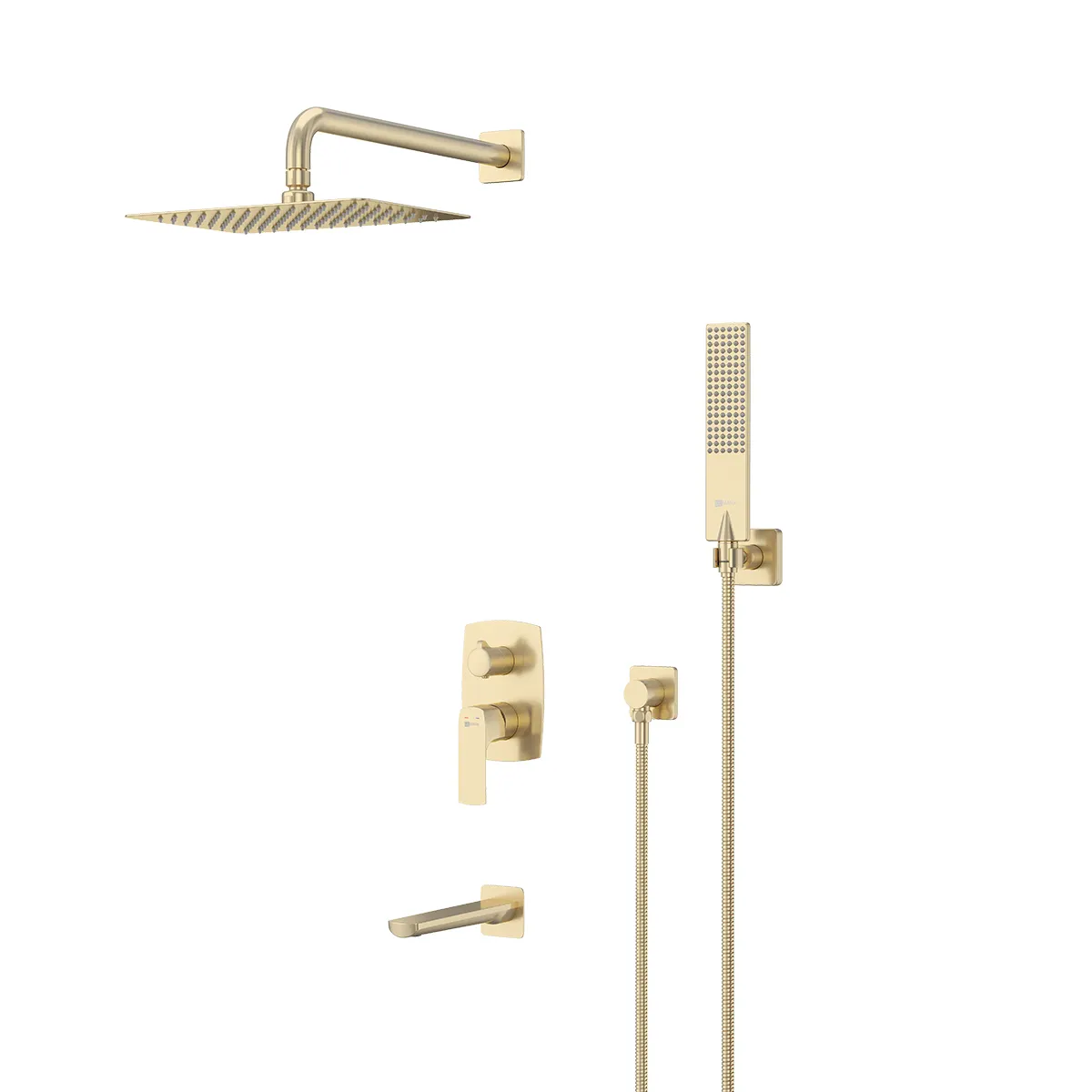 Товар: Ursus Смеситель для ванны и душа встраиваемый с дополнительной 1-функц. лейкой, матовое золото LM7222BG - фото 2 Ursus Смеситель для ванны и душа встраиваемый с дополнительной 1-функц. лейкой, матовое золото LM7222BG — фото 2, Смеситель для ванны