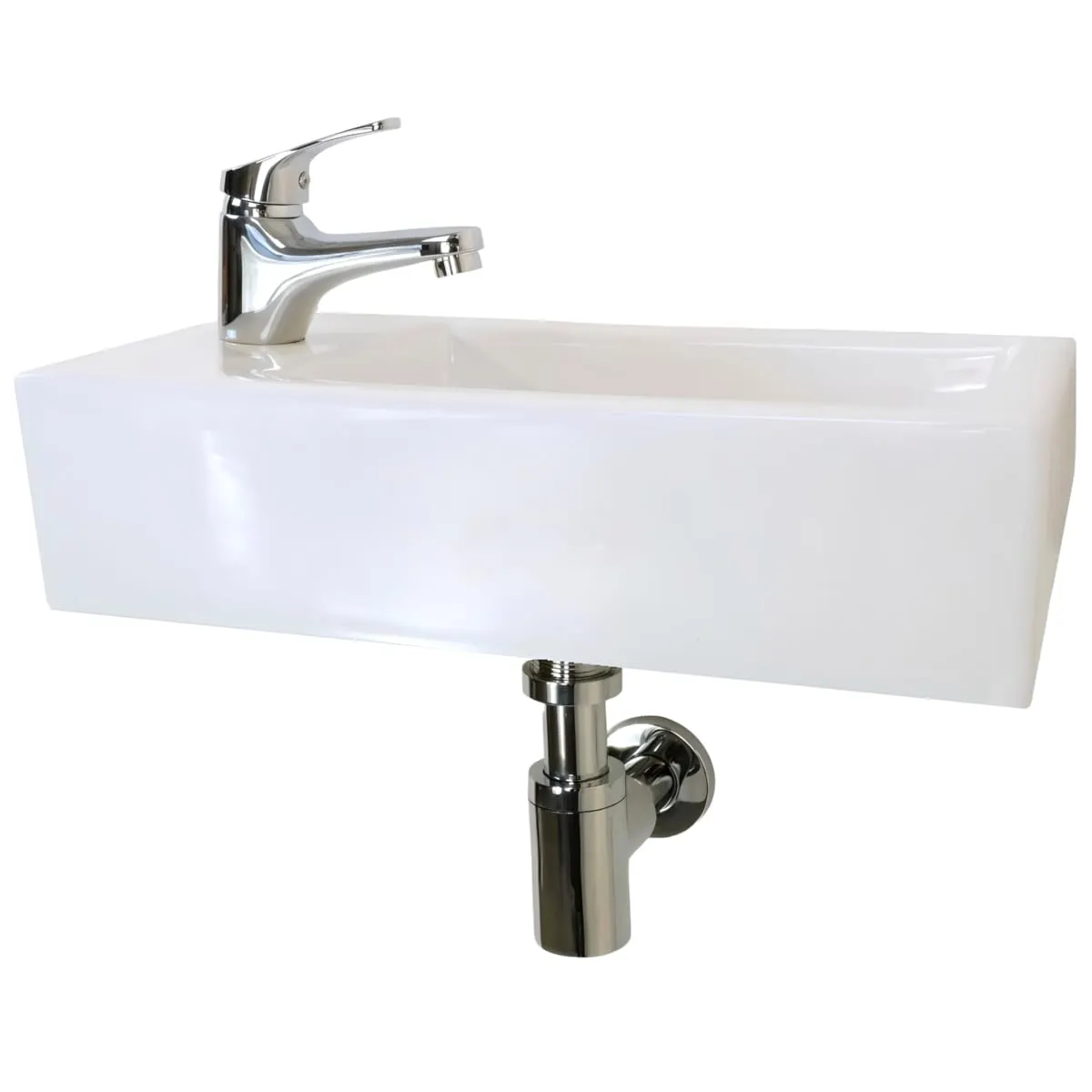 Раковина маленькая GS, 45x25x12 cm, отверстие слева. белая керамика 32266 — фото 9, Раковины