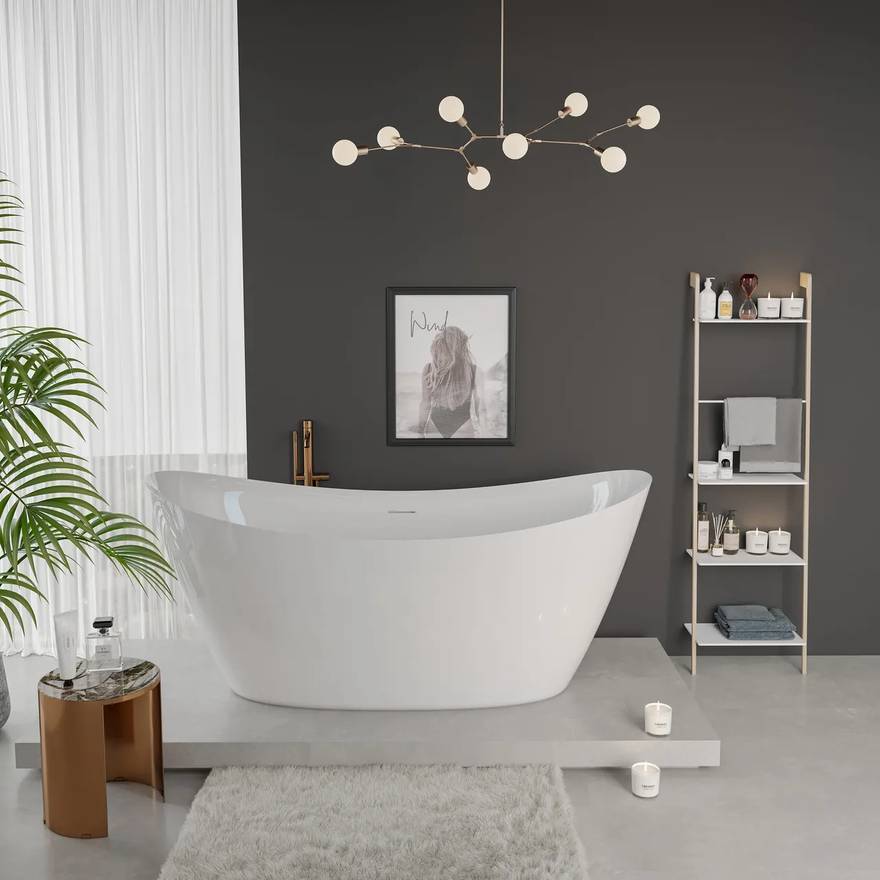 Товар: Ванна AQUAme акриловая отдельностоящая AQM3504GW - фото 4 Ванна AQUAme акриловая отдельностоящая AQM3504GW — фото 4, Акриловые ванны