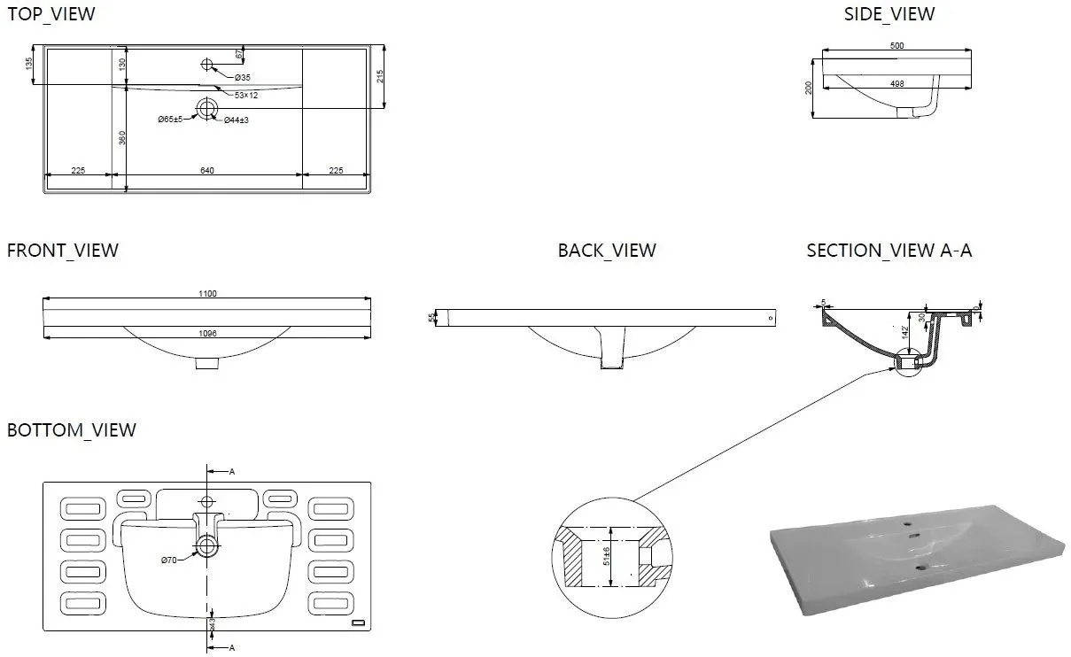 Товар: Раковина Aquanet Side 110 00347434 - фото 8 Раковина Aquanet Side 110 00347434 — фото 8, Раковины