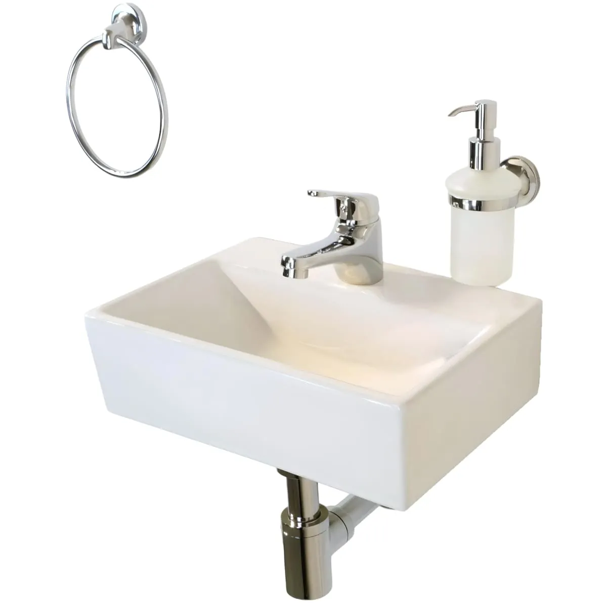 Раковина маленькая GS, 36,5x25x10,5 cm, белая керамика 32576 — фото 20, Раковины