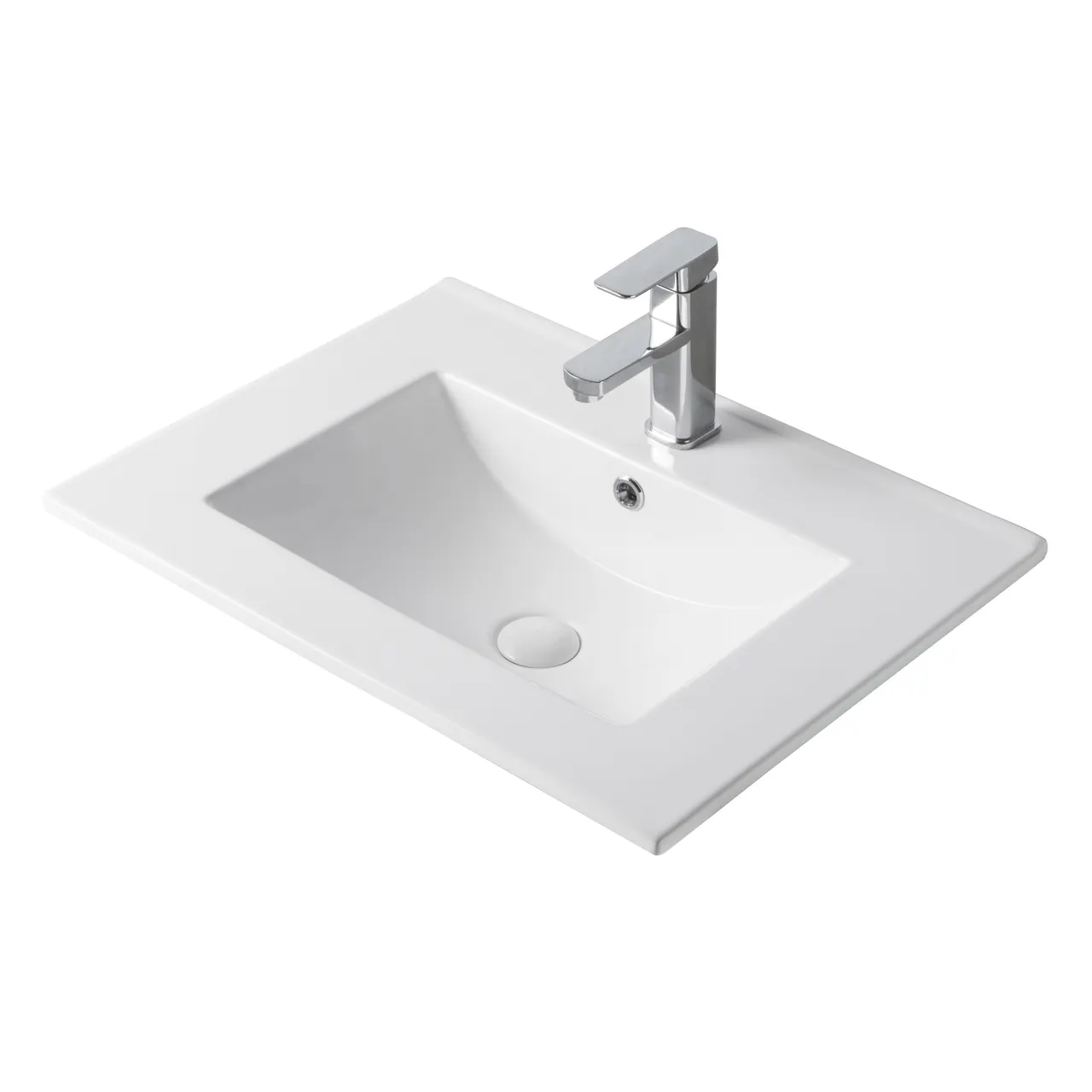 Раковина Orange B03-610w встраиваемая, белый — фото 5, Раковины встраиваемые сверху