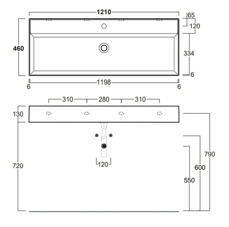 Раковина SIMAS AGILE подвесная или накладная с одним отверстием цвет белый AG121 — фото 2, Раковины накладные