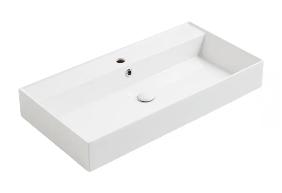 Раковина SIMAS AGILE подвесная или накладная с одним отверстием цвет белый AG91 — фото 1, Раковины накладные