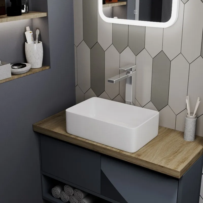 Раковина чаша D&K Berlin DT1430816, белый — фото 1, Раковины накладные