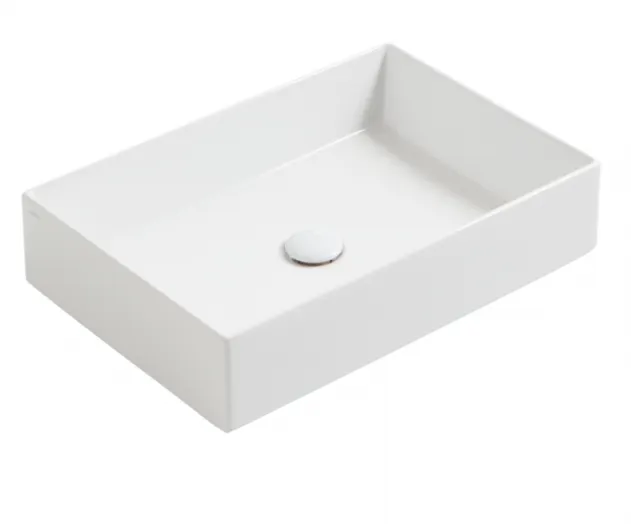 Раковина SIMAS AGILE накладная без отверстий эмалированная с 4 сторон цвет белый матовый AG60.BM — фото 1, Раковины накладные