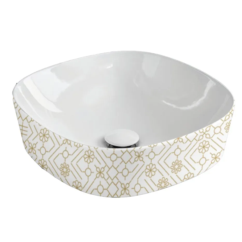 Товар: Раковина Artceram Ghost накладная без отверстий цвет белый/декор el moro GHL001 01 90 - фото 3 Раковина Artceram Ghost накладная без отверстий цвет белый/декор el moro GHL001 01 90 — фото 3, Раковины накладные