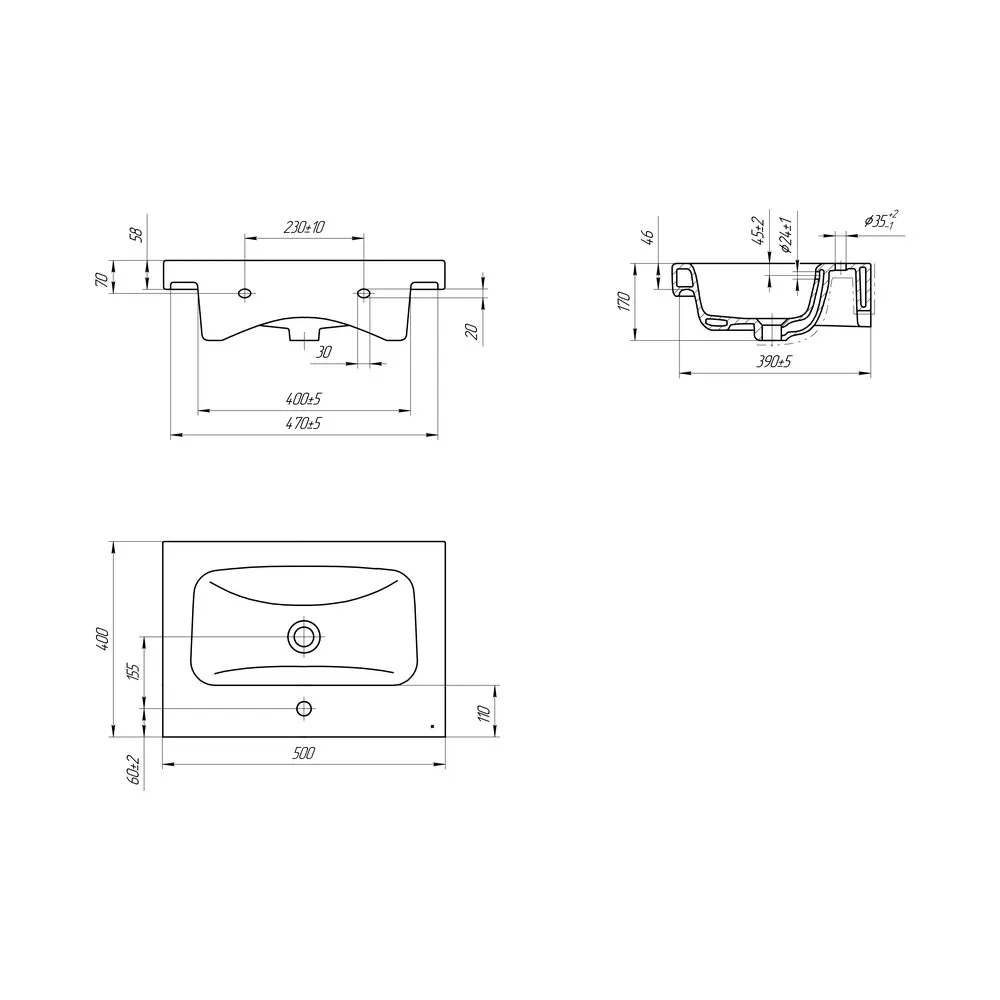 Товар: Раковина Cersanit MODUO UM-MOD50/1, белый - фото 2 Раковина Cersanit MODUO UM-MOD50/1, белый — фото 2, Раковины