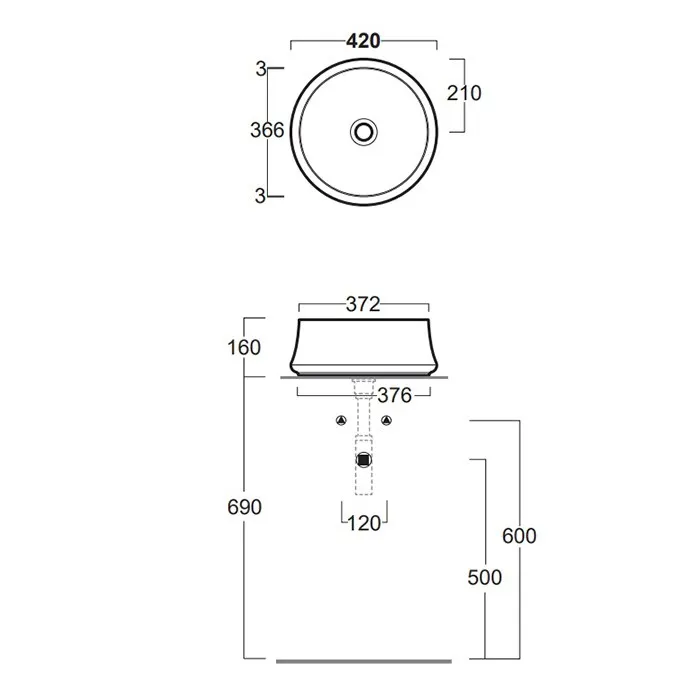 Товар: Раковина SIMAS SHARP накладная без отверстий цвет белый SH02 - фото 2 Раковина SIMAS SHARP накладная без отверстий цвет белый SH02 — фото 2, Раковины накладные