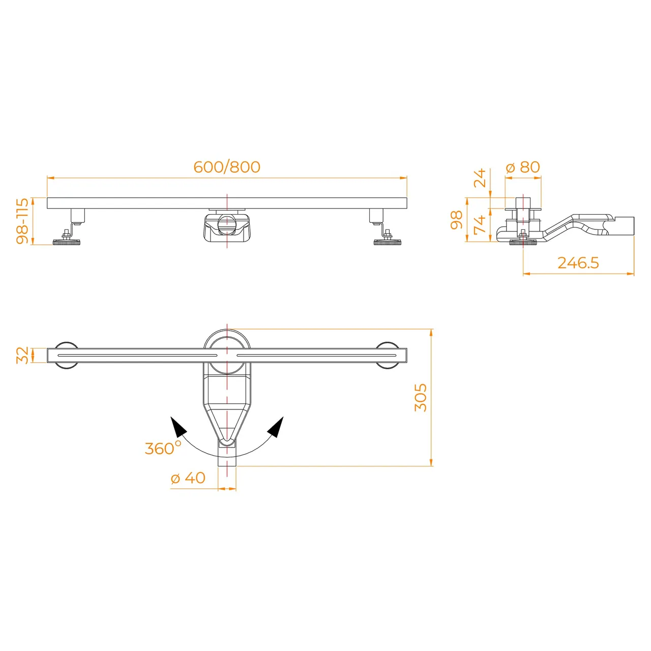 Душевой трап RGW SDR-52Gb 76215260-06 — фото 1, Трапы для душа