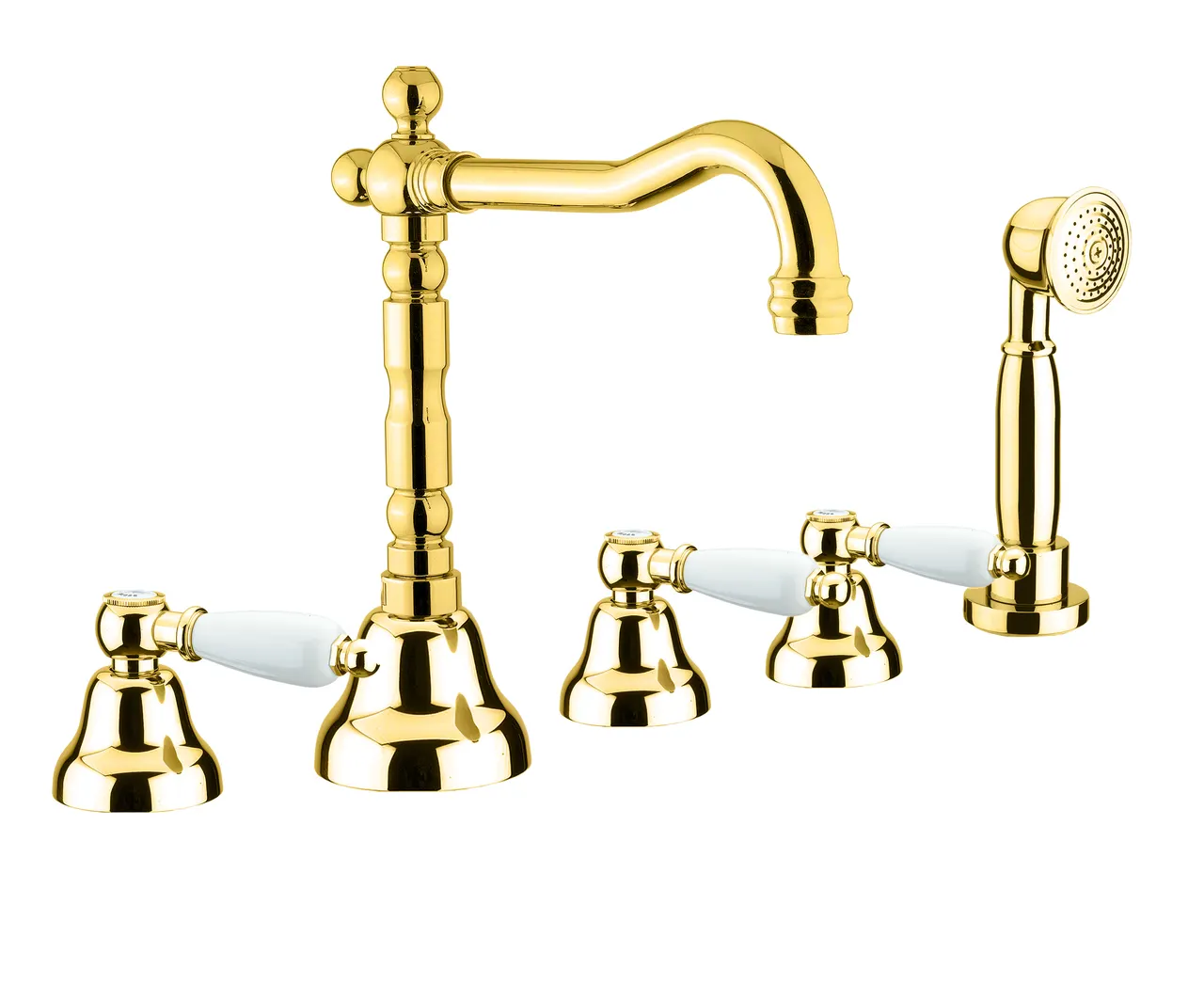 Товар: Смеситель на борт ванны Fiore COLONIALE 02OO0607, золото - фото 1 Смеситель на борт ванны Fiore COLONIALE 02OO0607, золото — фото 1, Смесители на борт ванны