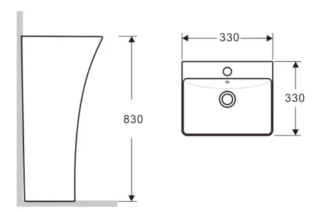 Товар: Умывальник CeramaLux G515 - фото 1 Умывальник CeramaLux G515 — фото 1, Раковины