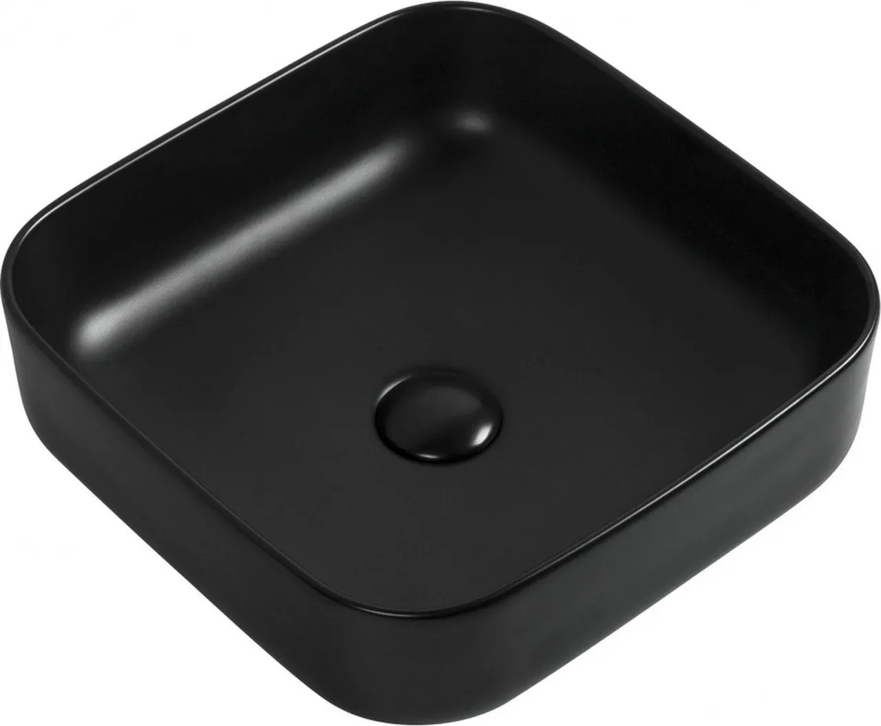 Раковина накладная Aquanet City-1-MB 38,5 черный — фото 1, Раковины накладные