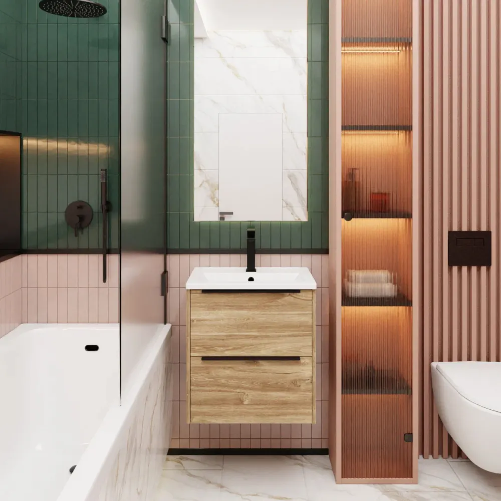 Товар: Тумба под раковину подвесная La Fenice Tesoro FNC-01-TES-DKK-60-2, коричневый - фото 3 Тумба под раковину подвесная La Fenice Tesoro FNC-01-TES-DKK-60-2, коричневый — фото 3, Тумбы под раковину