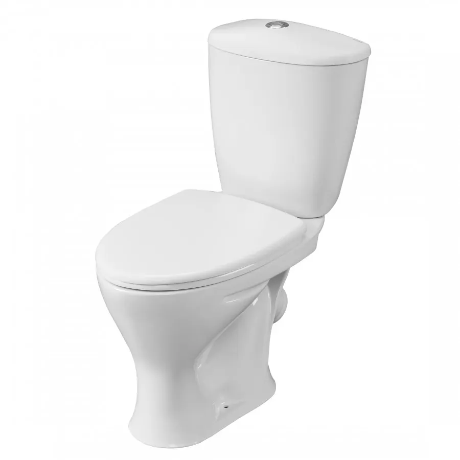 Унитаз-компакт "Версия" (комфорт) косой выпуск, с кнопочной арматурой Oliveira и сиденьем SANTERI 1P4033S0000BF — фото 8, Напольные унитазы