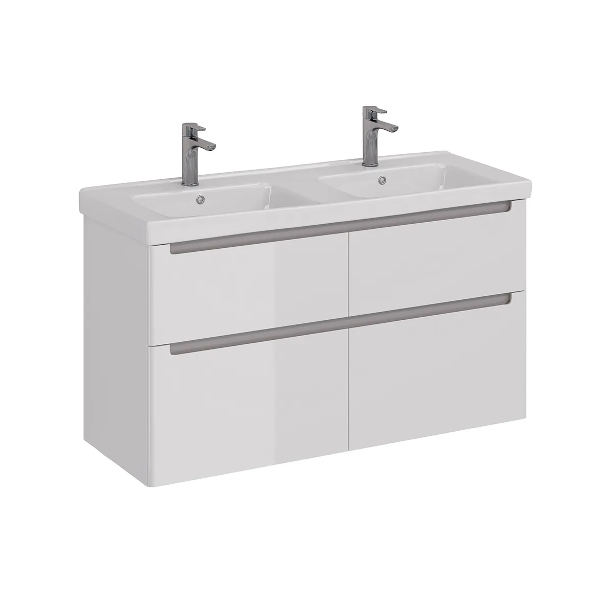 Товар: Тумба Lemark BUNO 125 см под 2 раковины, подвесная/напольная, 4 ящика, цвет планки: Серый, цвет корп LM04B125T - фото 7 Тумба Lemark BUNO 125 см под 2 раковины, подвесная/напольная, 4 ящика, цвет планки: Серый, цвет корп LM04B125T — фото 7, Тумбы под раковину