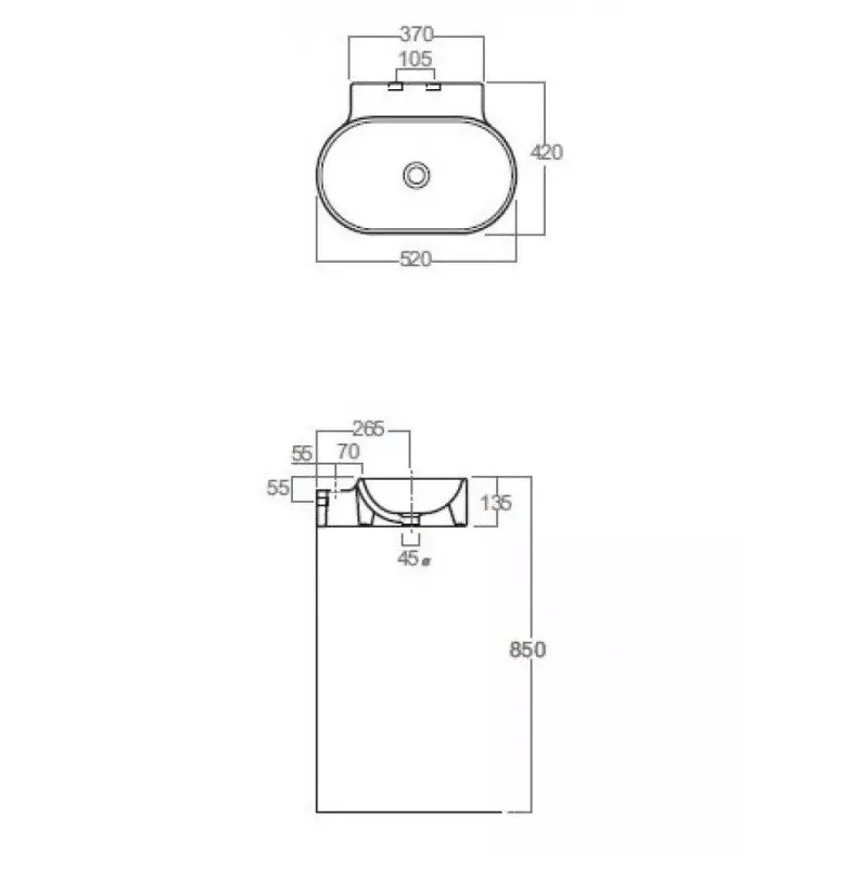 Товар: Раковина SIMAS FLOW подвесная с одним намеченным отверстием цвет белый FL17 - фото 2 Раковина SIMAS FLOW подвесная с одним намеченным отверстием цвет белый FL17 — фото 2, Раковины подвесные