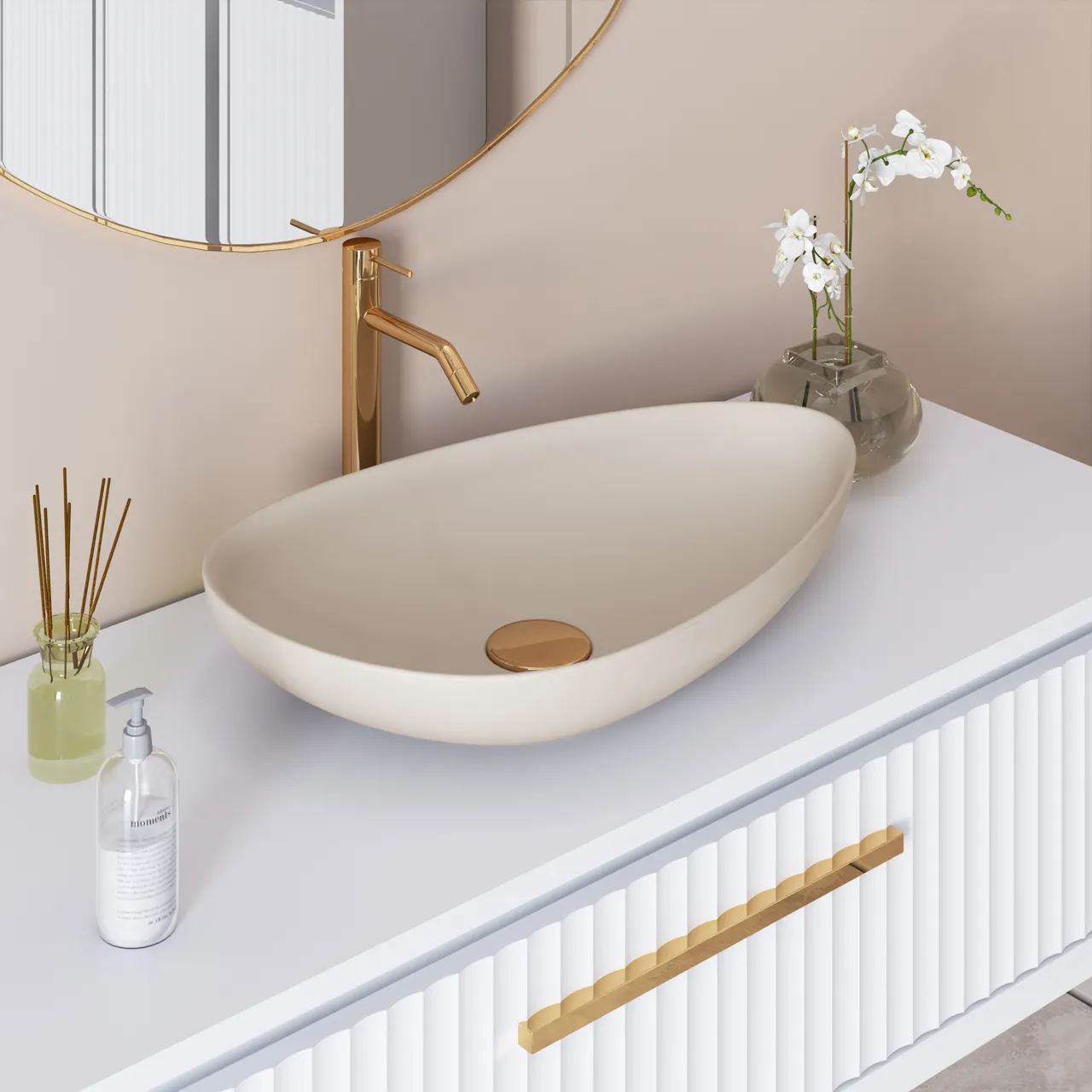 Товар: Раковина Ambassador Kingston 146T20401 (580*370*100) БЕЖЕВАЯ МАТОВАЯ - фото 2 Раковина Ambassador Kingston 146T20401 (580*370*100) БЕЖЕВАЯ МАТОВАЯ — фото 2, Раковины