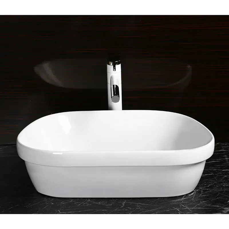 Раковина CR0023 накладная, белая, трапеция 570х390х150 Ceruttispa — фото 3, Раковины накладные