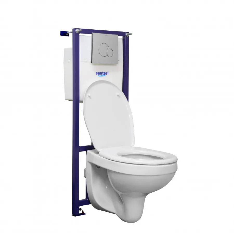 Товар: Пэк Альфа (подвес. унитаз с сиденьем полипр, инсталляция, панель хром. глянец) SANTERI 138159S0000B0 - фото 1 Пэк Альфа (подвес. унитаз с сиденьем полипр, инсталляция, панель хром. глянец) SANTERI 138159S0000B0 — фото 1, Инсталляции