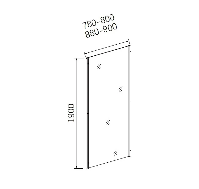 Товар: Перегородка стационарная CL90 - фото 1 Перегородка стационарная CL90 — фото 1, Душевые перегородки