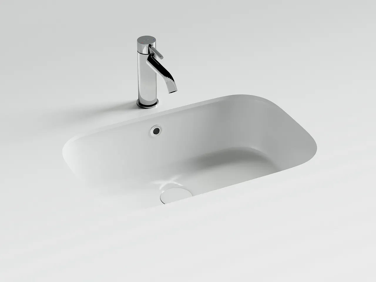 Раковина встраиваемая снизу Ceramicanova Era, c отверстием слива - перелива, 570x395x195 мм, белый, арт.CN15006 — фото 2, Раковины встраиваемые снизу