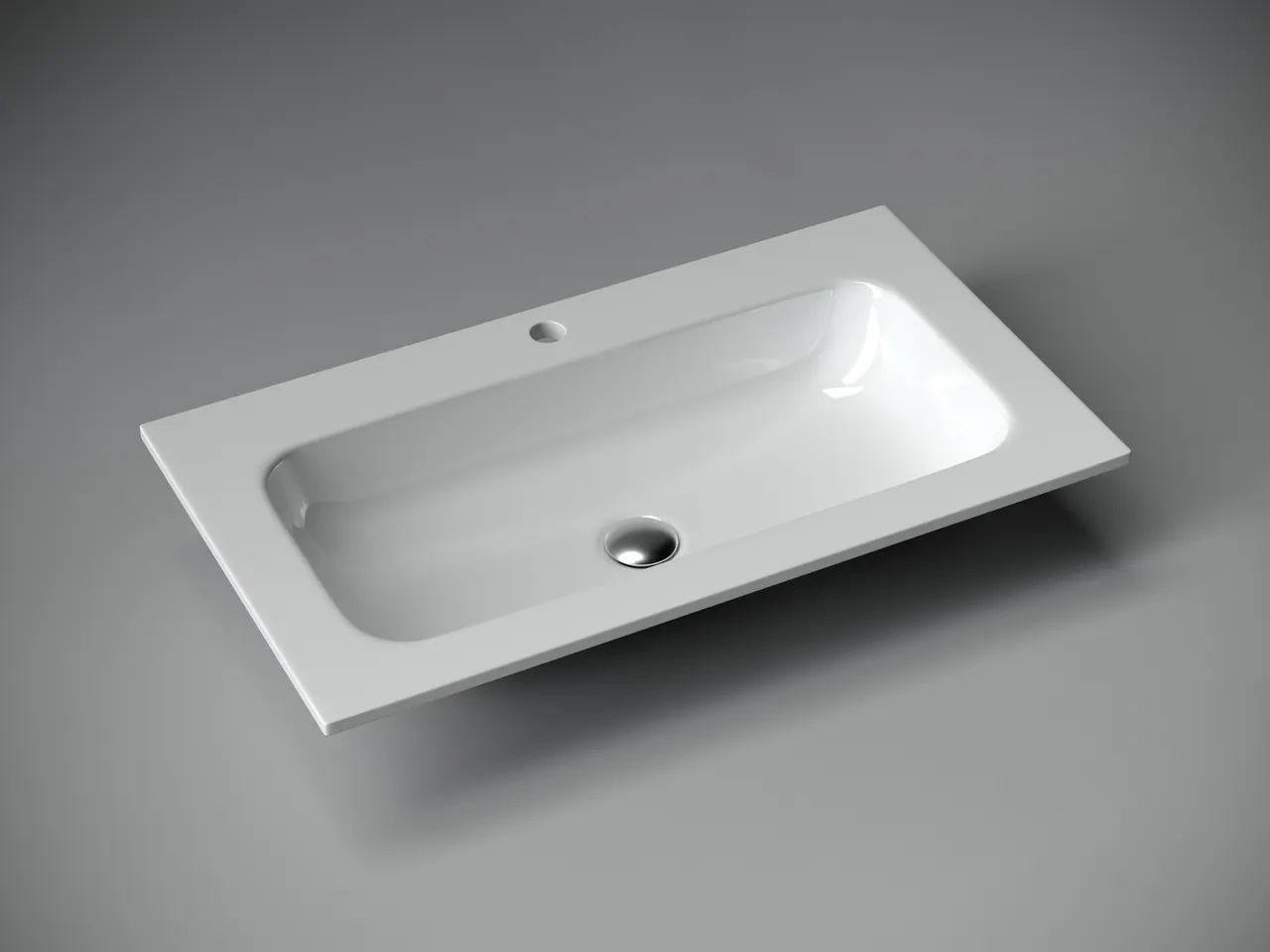 Раковина накладная мебельная Grace прямоугольная, с отверстием под смеситель, 810x457x137 мм, цвет белый — фото 2, Раковины накладные