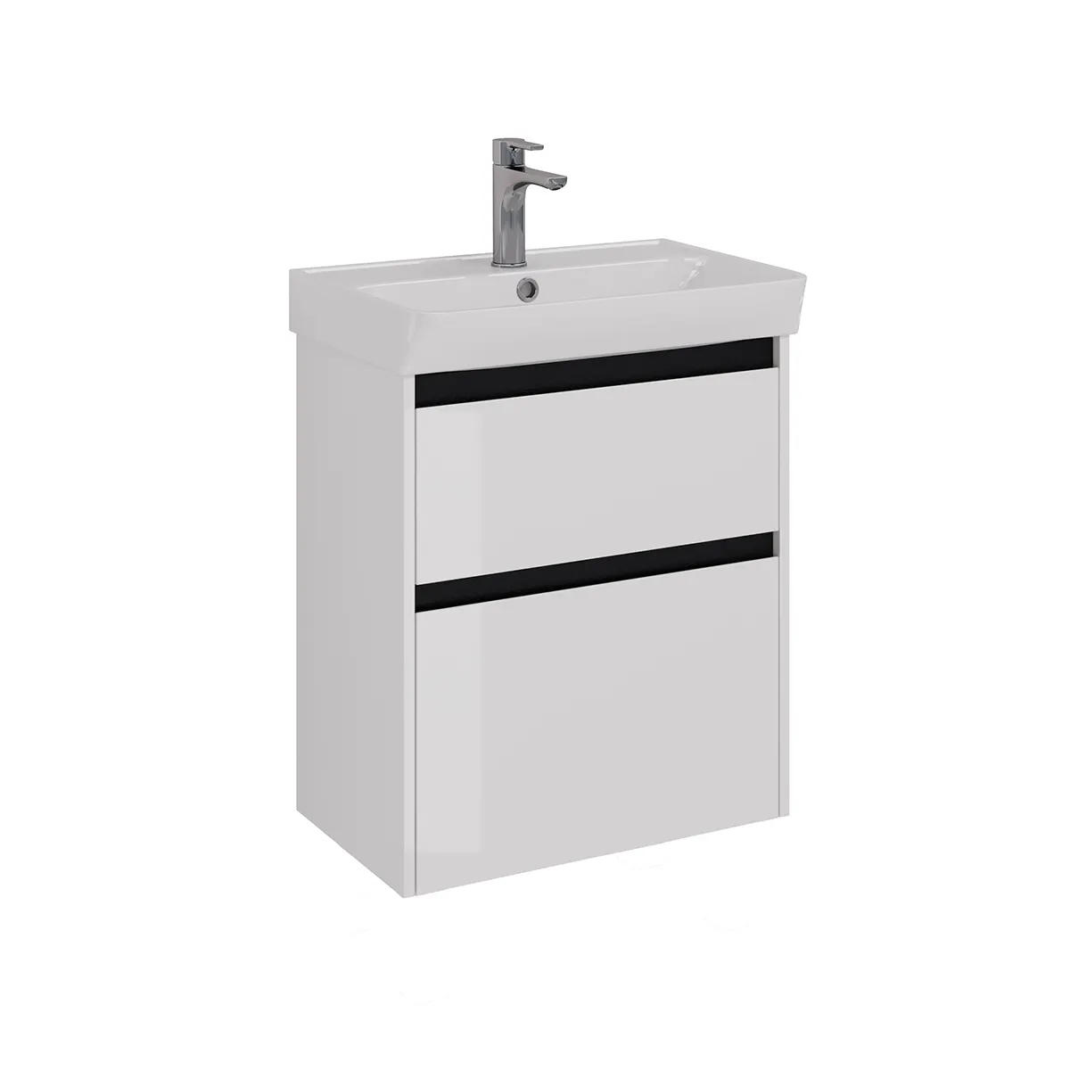 Товар: Тумба Lemark COMBI 60 см под 1 раковину, подвесная/напольная, 2 ящика, цвет планки: Чёрный, цвет кор LM03C60T-black - фото 7 Тумба Lemark COMBI 60 см под 1 раковину, подвесная/напольная, 2 ящика, цвет планки: Чёрный, цвет кор LM03C60T-black — фото 7, Тумбы под раковину