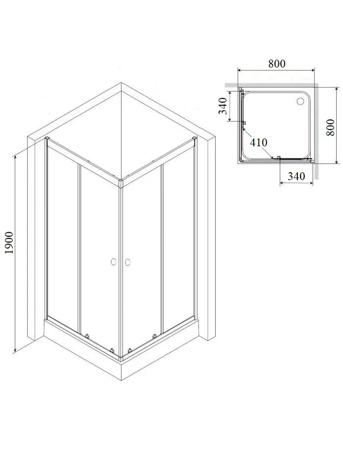 Товар: Уголок ZQ81B душевой PARLY с поддоном (80х80х190) - фото 5 Уголок ZQ81B душевой PARLY с поддоном (80х80х190) — фото 5, Душевые уголки
