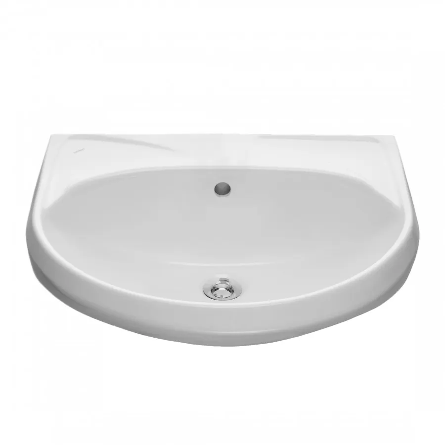 Умывальник "Вест" 57,5 см. без отв., с переливом (хром. кольцо) 1 сорт SANTERI 131118S0001B0 — фото 2, Раковины