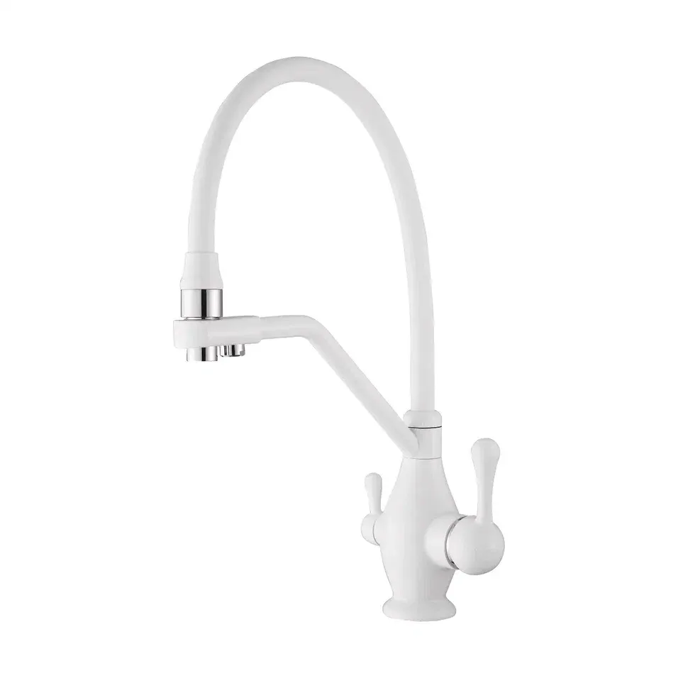 Смеситель для кухни Rose R858C, белый — фото 1, Смесители для кухни