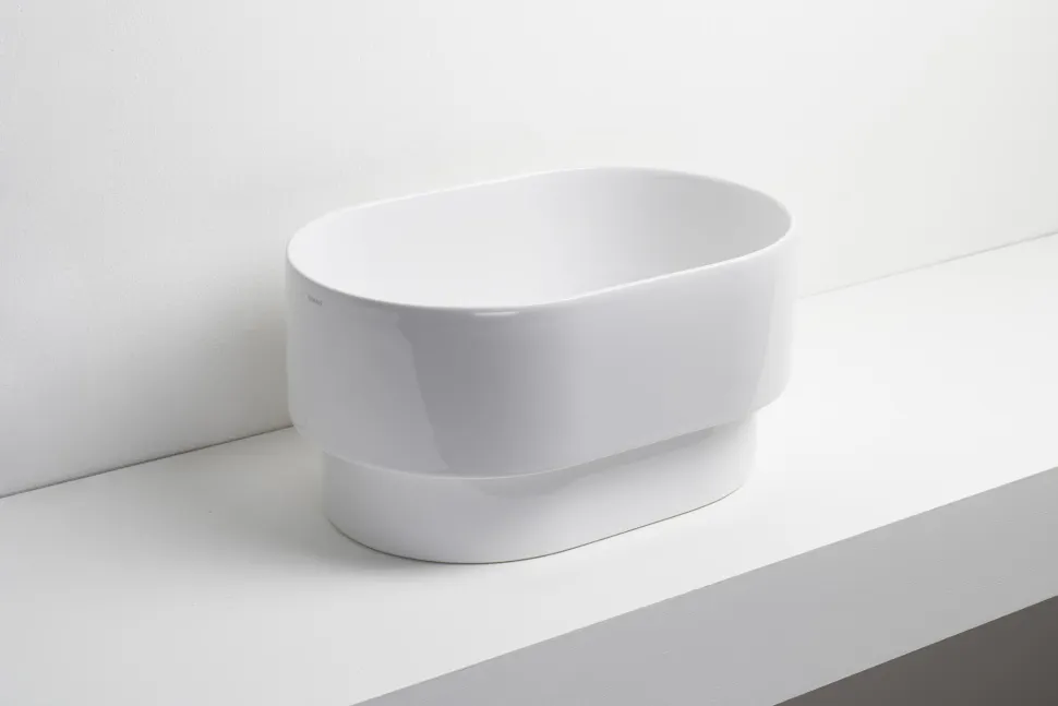 Раковина SIMAS PO-MO накладная или полувстраиваемая сверху без отверстий цвет белый PO04 — фото 2, Раковины накладные