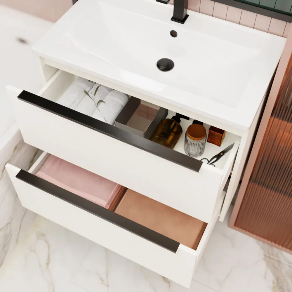 Товар: Тумба под раковину подвесная La Fenice Tesoro FNC-01-TES-PB-80-2, белый - фото 4 Тумба под раковину подвесная La Fenice Tesoro FNC-01-TES-PB-80-2, белый — фото 4, Тумбы под раковину