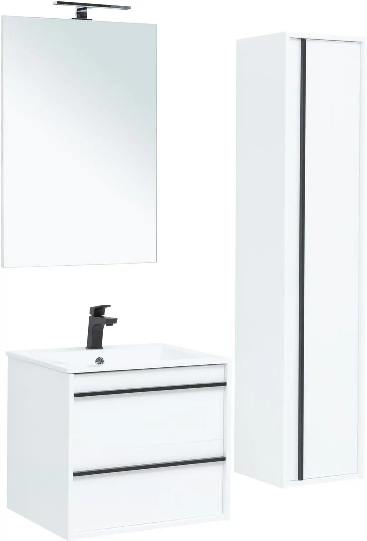 Товар: Зеркало Aquanet Lino 60 белый матовый 00253905 - фото 3 Зеркало Aquanet Lino 60 белый матовый 00253905 — фото 3, Зеркала в ванную комнату