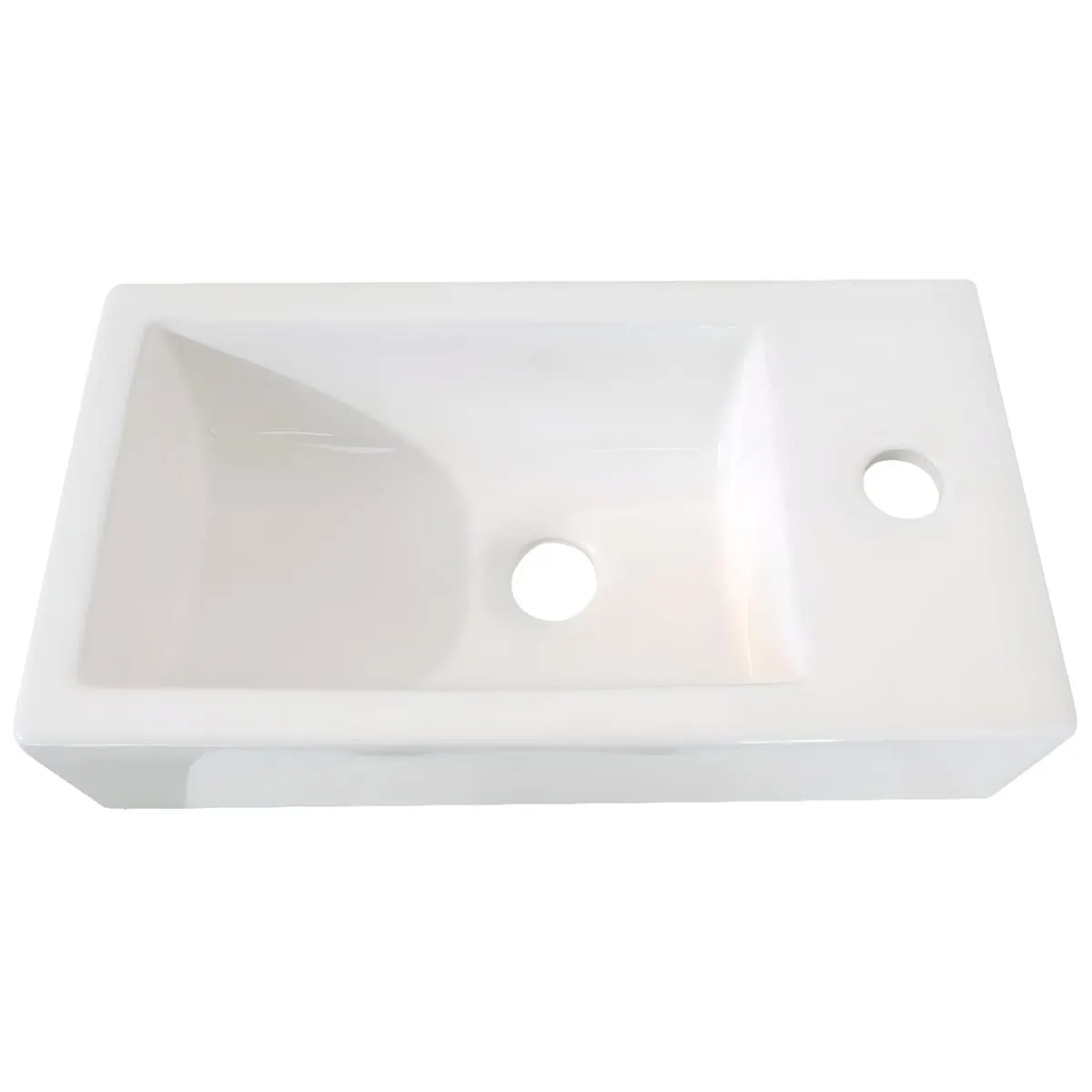 Раковина маленькая GS, 45x25x12 cm, отверстие справа. белая керамика 32577 — фото 4, Раковины