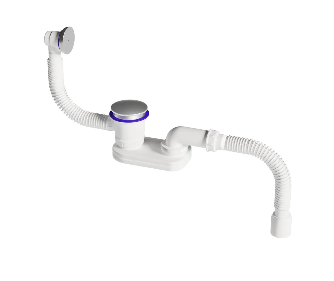 Сифон для ванны с переливом (хром) 23101H — фото 2, Сифоны