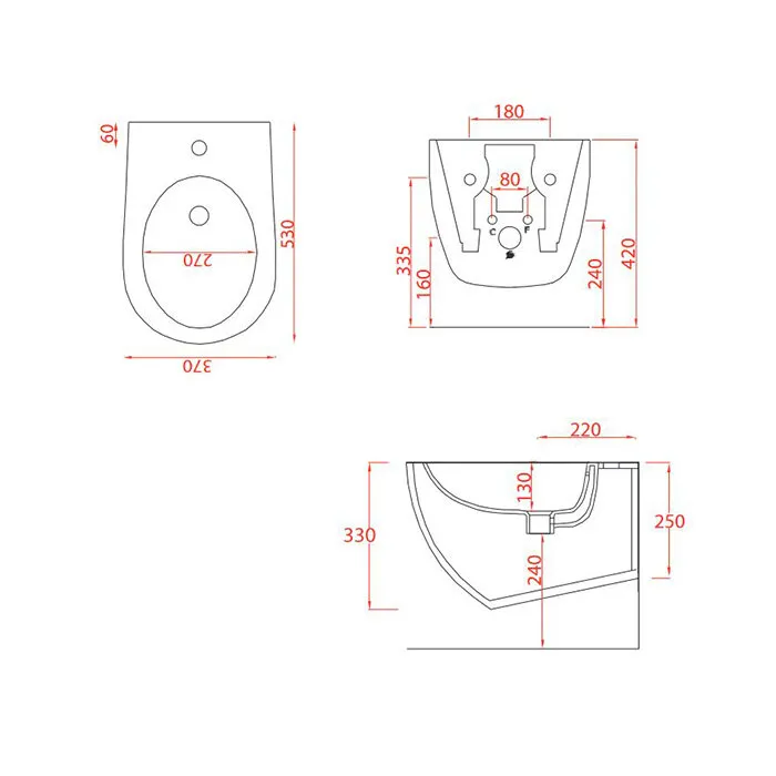 Биде Artceram File 2.0 подвесной с одним отверстием цвет Red coral FLB001 14 00 — фото 1, Биде подвесные