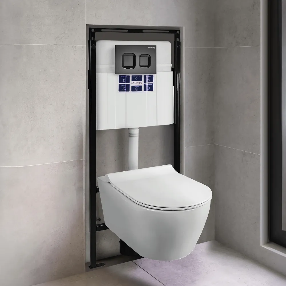 SET Инсталляция Sava Slim Superior + клавиша смыва белый глянец квадр. SMART SES40006470 — фото 3, Инсталляции для унитазов