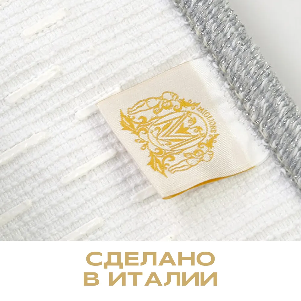 COMPLEMENTI Коврик д/WC 60х60 см., белый, узор 1, тесьма золото 29694 — фото 6, Коврики для ванной комнаты