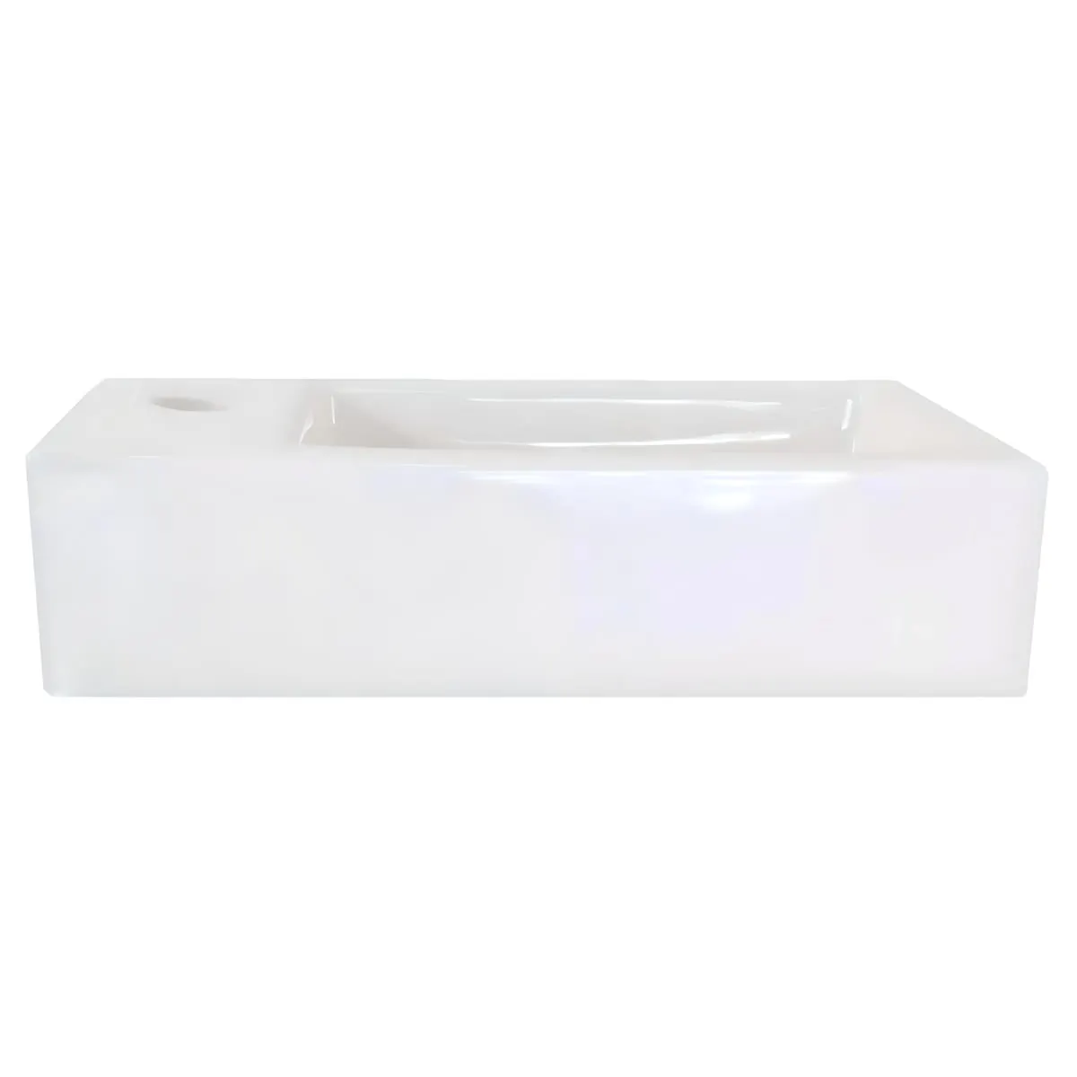 Раковина маленькая GS, 45x25x12 cm, отверстие слева. белая керамика 32266 — фото 3, Раковины