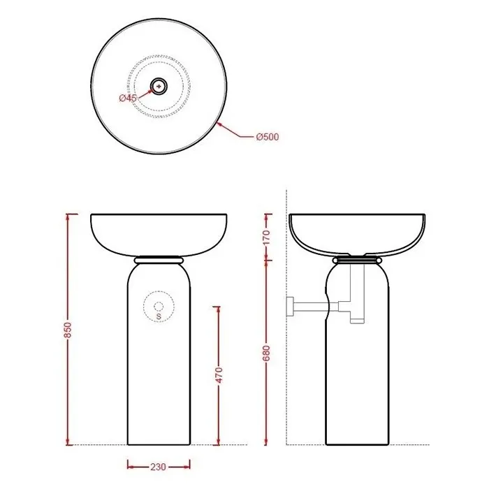 Пьедестал Artceram Jolie цвет белый JOC001 01 00 — фото 2, Раковины