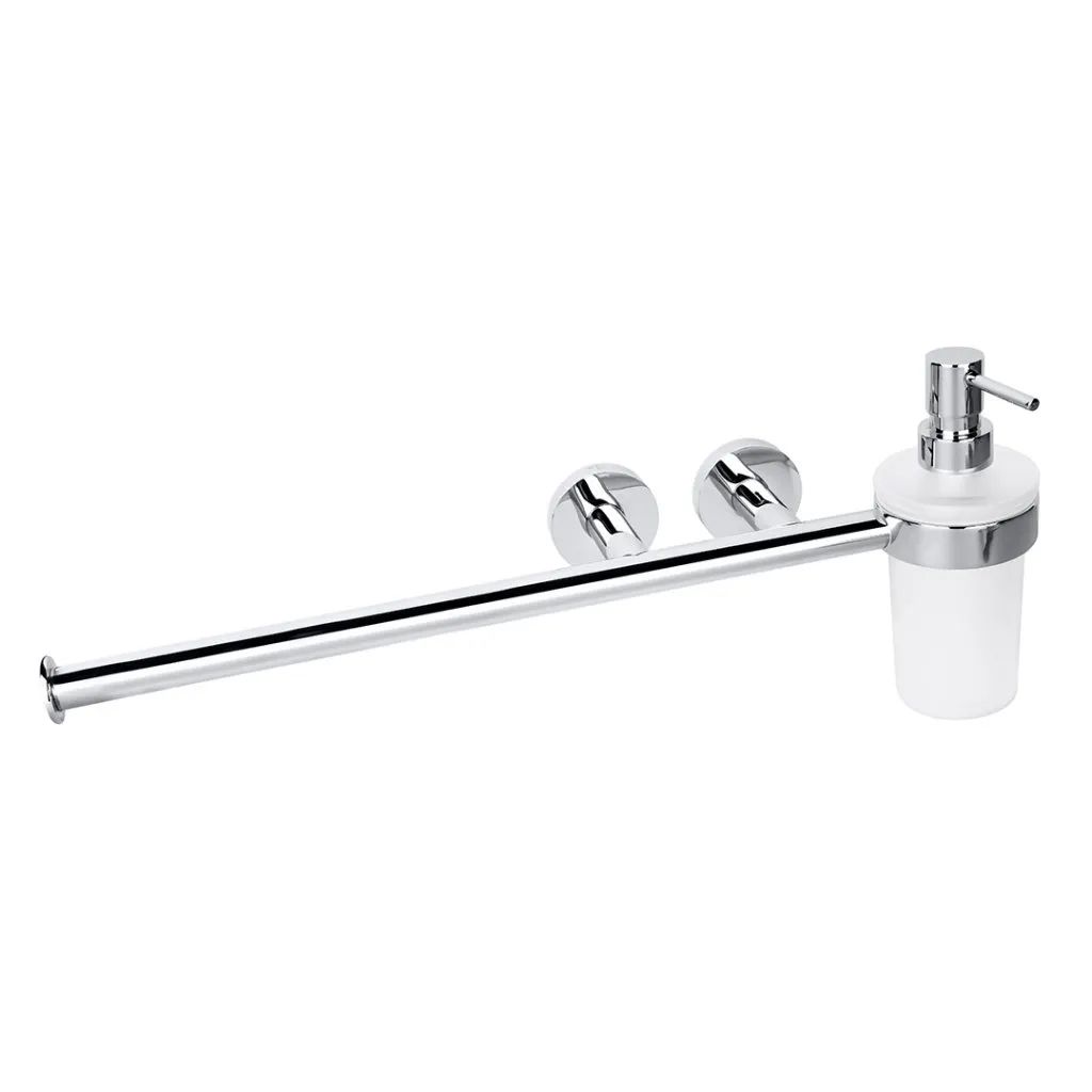 104019012 OMEGA Держатель для полотенца с дозатором для жидкого мыла, хром BEMETA — фото 1, Дозаторы