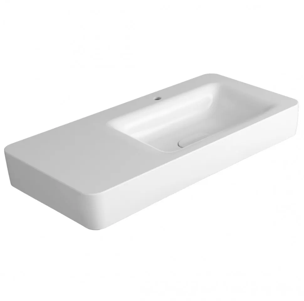 Раковина SIMAS HENGES подвесная или накладная с одним отверстием цвет белый HE12 — фото 1, Раковины накладные