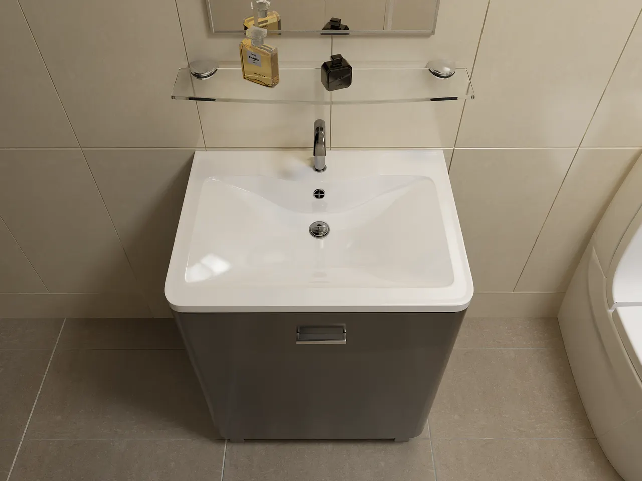 Раковина мебельная и на столешницу Adel 60 4627173210225 — фото 2, Раковины накладные