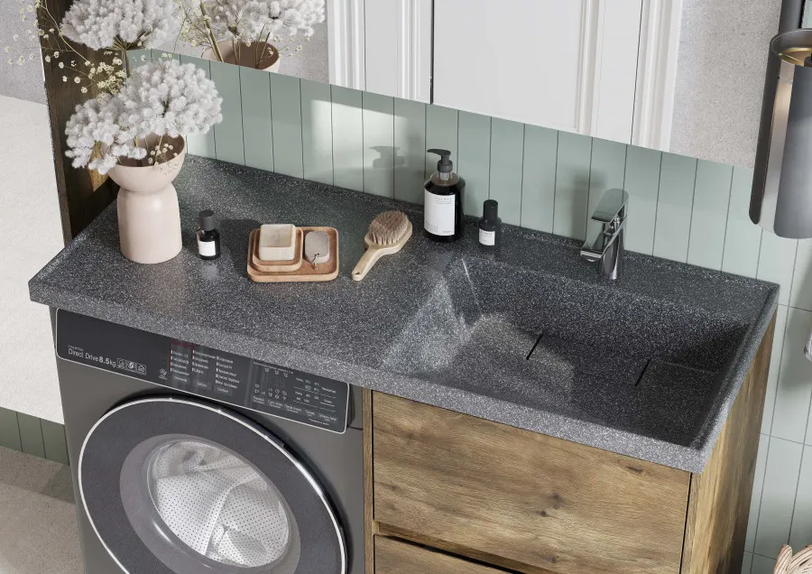 Товар: Раковина ЛОНДРИ 120, правая, графит 1A72243KLH21R - фото 5 Раковина ЛОНДРИ 120, правая, графит 1A72243KLH21R — фото 5, Раковины