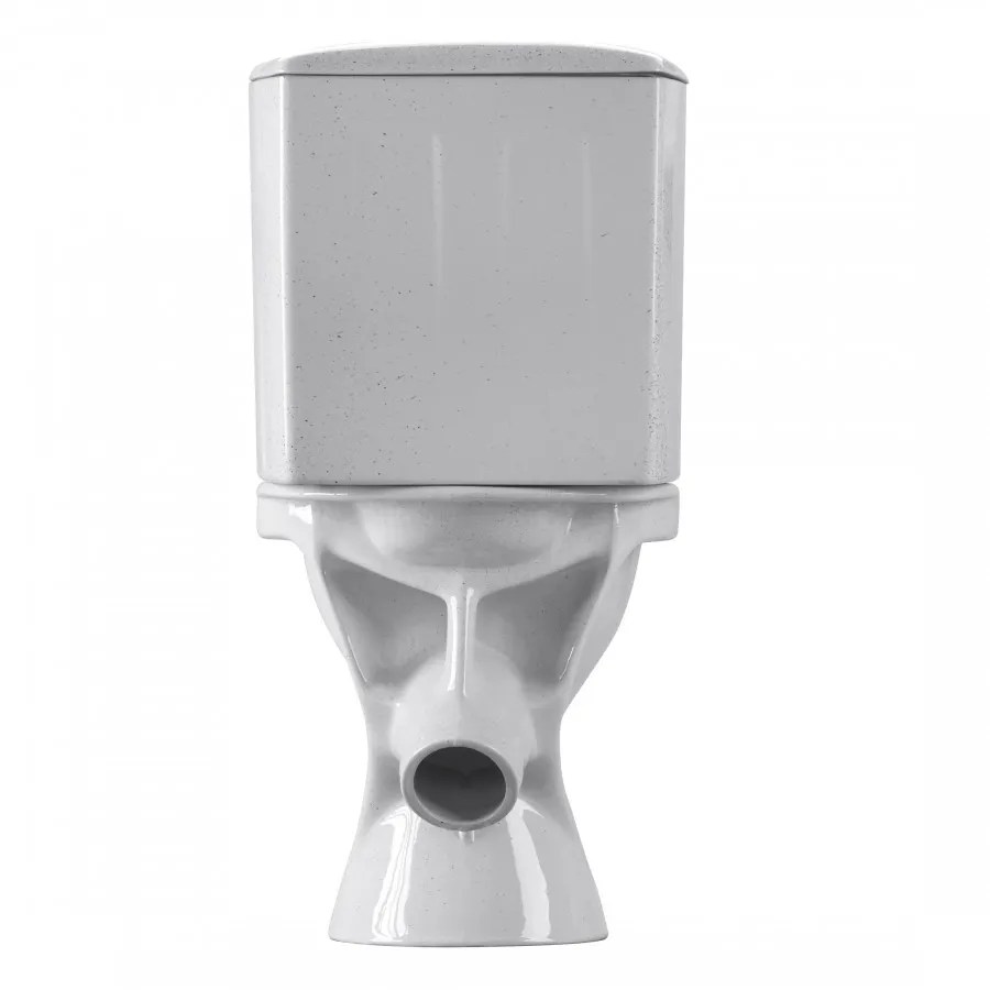 Унитаз-компакт "Вест" наклонный выпуск, с кнопочной арматурой и сиденьем, крап на белом. SANTERI 1P2018S0100BF — фото 2, Напольные унитазы