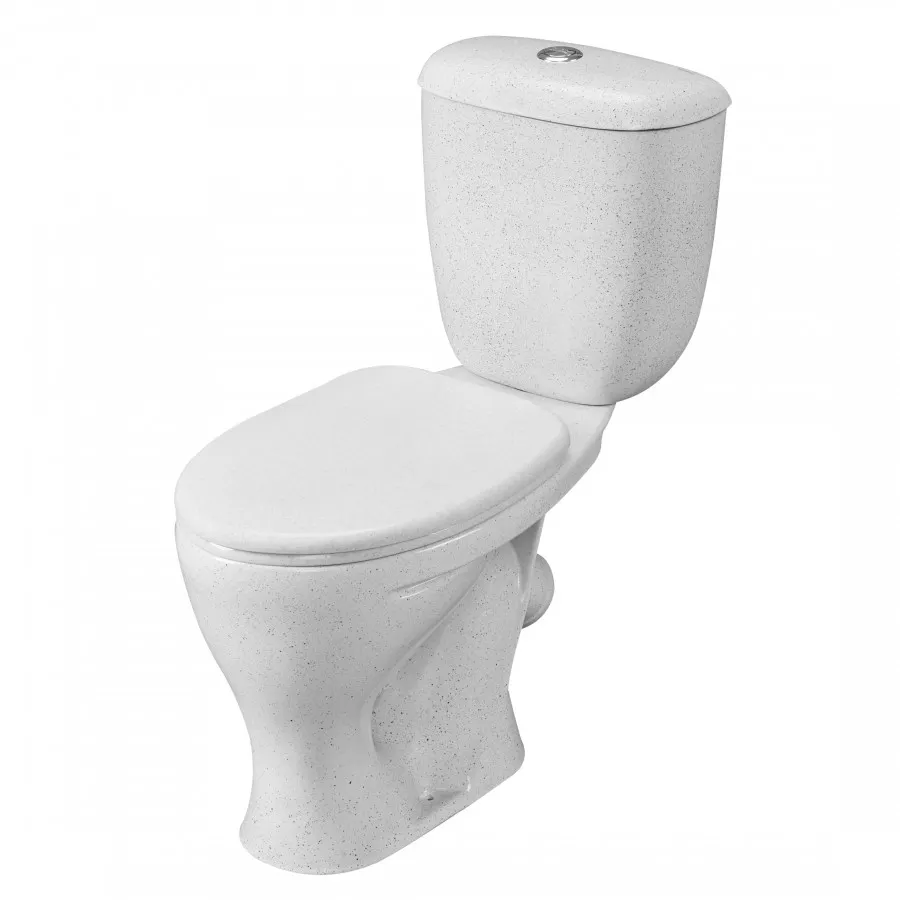 Унитаз-компакт "Воротынский" косой выпуск, с кнопочной арматурой и сиденьем, крап на белом SANTERI 1P4017S0100BF — фото 6, Напольные унитазы