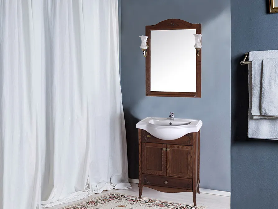 Товар: Комплект мебели для ванной Салерно 65 (Белый Патина Серебро) 969501 - фото 3 Комплект мебели для ванной Салерно 65 (Белый Патина Серебро) 969501 — фото 3, Готовые комплекты для ванной комнаты