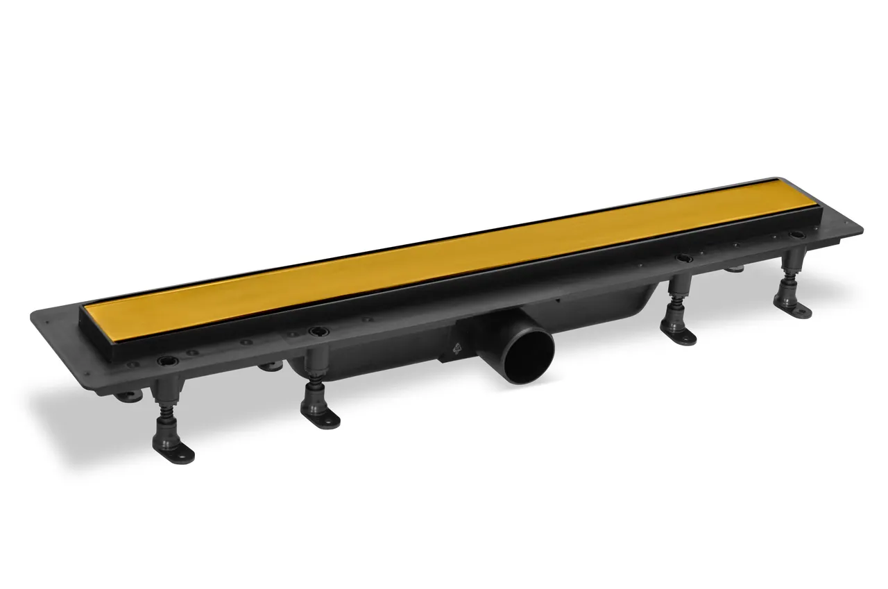 Комбинированный пластиковый душевой канал с металической решеткой 2 in 1, матовое золото, L=400 мм SZA9400 — фото 1, Трапы для душа