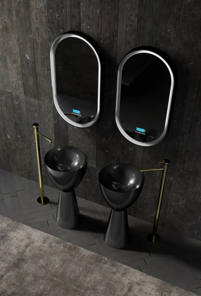 Товар: Раковина отдельностоящая карбоновая ABBER Karbon AK2003 черная - фото 2 Раковина отдельностоящая карбоновая ABBER Karbon AK2003 черная — фото 2, Раковины напольные